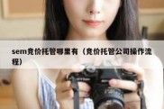sem竞价托管哪里有（竞价托管公司操作流程）