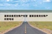 蓬莱百度竞价账户托管  蓬莱百度竞价账户托管电话