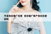 宁波竞价推广托管  竞价推广账户竞价托管好吗