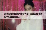 武汉百度竞价账户托管方案  武汉百度竞价账户托管方案公示