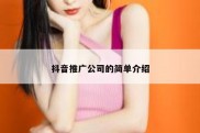 抖音推广公司的简单介绍