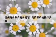 德州竞价账户竞价托管  竞价账户的操作步骤