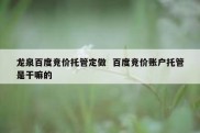 龙泉百度竞价托管定做  百度竞价账户托管是干嘛的