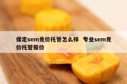 保定sem竞价托管怎么样  专业sem竞价托管报价