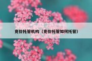 竞价托管机构（竞价托管如何托管）