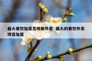 最火餐饮加盟怎样做外卖  最火的餐饮外卖项目加盟