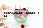 全站推广怎么放大单量  全站商品数是什么意思