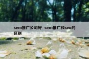 sem推广公司好  sem推广和seo的区别