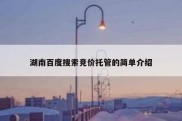 湖南百度搜索竞价托管的简单介绍