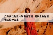 广东餐饮加盟计划表格下载  餐饮企业加盟模式设计方案