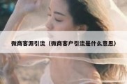 微商客源引流（微商客户引流是什么意思）