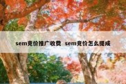 sem竞价推广收费  sem竞价怎么提成