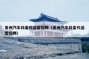 青州汽车抖音代运营招聘（青州汽车抖音代运营招聘）