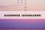 竞价托管如何托管（竞价托管的注意事项）