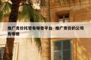 推广竞价托管有哪些平台  推广竞价的公司有哪些