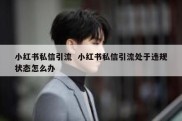 小红书私信引流  小红书私信引流处于违规状态怎么办