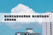 银川餐饮加盟项目费用表  银川餐饮加盟项目费用表格