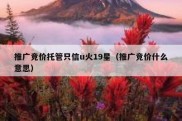 推广竞价托管只信u火19星（推广竞价什么意思）