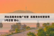 河北百度竞价推广托管  百度竞价托管首荐1号总管 放心