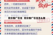 竞价推广引流  竞价推广引流怎么做