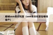 麻城sem竞价托管（sem竞价托管在哪找客户）