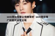sem竞价托管公司哪家好  sem竞价推广托管代运营公司