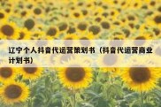 辽宁个人抖音代运营策划书（抖音代运营商业计划书）