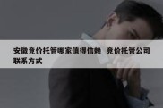 安徽竞价托管哪家值得信赖  竞价托管公司联系方式