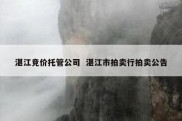 湛江竞价托管公司  湛江市拍卖行拍卖公告