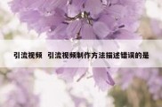 引流视频  引流视频制作方法描述错误的是