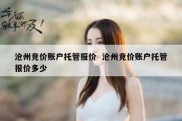 沧州竞价账户托管报价  沧州竞价账户托管报价多少
