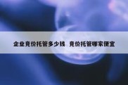 企业竞价托管多少钱  竞价托管哪家便宜