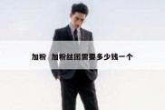 加粉  加粉丝团需要多少钱一个