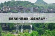 娄底竞价托管服务（娄底拍卖公司）