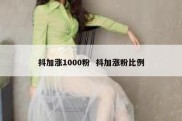 抖加涨1000粉  抖加涨粉比例