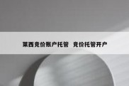 莱西竞价账户托管  竞价托管开户