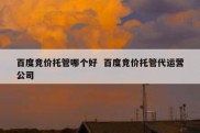 百度竞价托管哪个好  百度竞价托管代运营公司