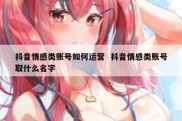 抖音情感类账号如何运营  抖音情感类账号取什么名字