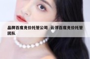品牌百度竞价托管公司  云浮百度竞价托管团队