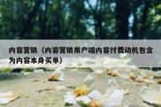 内容营销（内容营销用户端内容付费动机包含为内容本身买单）