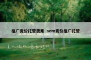 推广竞价托管费用  sem竞价推广托管