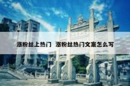涨粉丝上热门  涨粉丝热门文案怎么写