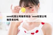 sem托管公司推荐竞价  sem托管公司推荐竞价吗