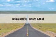 淘特运营技巧  淘特怎么盈利