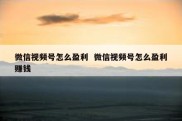 微信视频号怎么盈利  微信视频号怎么盈利赚钱
