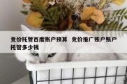 竞价托管百度账户预算  竞价推广账户账户托管多少钱