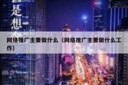 网络推广主要做什么（网络推广主要做什么工作）