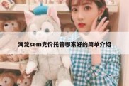 海淀sem竞价托管哪家好的简单介绍