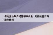 保定竞价账户托管哪家有名  竞价托管公司操作流程