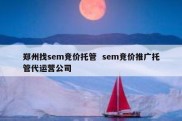 郑州找sem竞价托管  sem竞价推广托管代运营公司